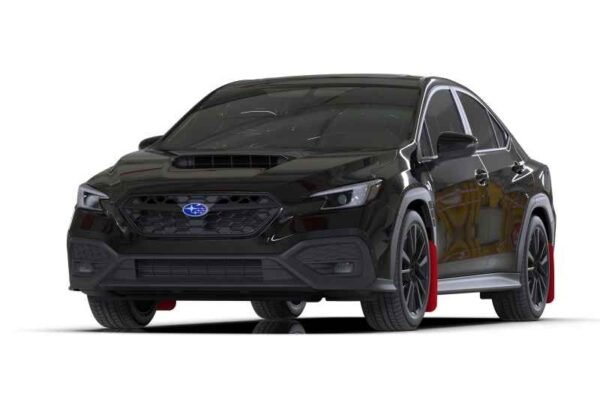 Rally Armor 2022+ Subaru WRX Red UR Mud Flap Altered Font Black Logo (MOQ 200 PCS) - Image 4