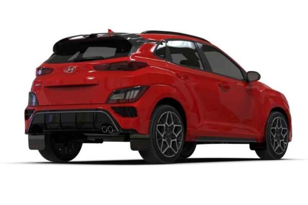 Rally Armor 2022 Hyundai Kona N Line Black UR Mud Flap w/ Grey Logo - Image 5