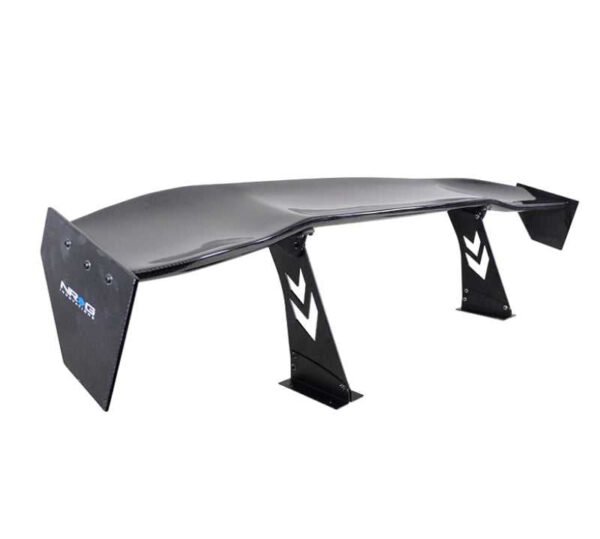 NRG Carbon Fiber Spoiler - Universal (69in.) w/NRG Logo / Stand Cut Out / Large Side Plate - Image 2