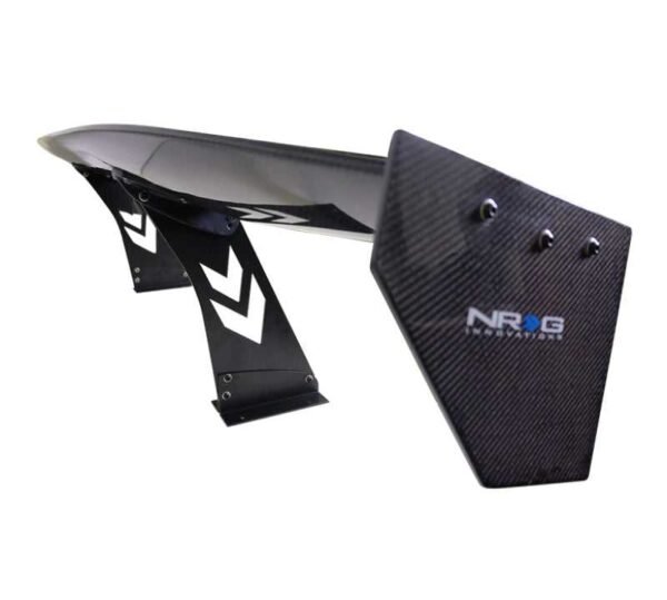 NRG Carbon Fiber Spoiler - Universal (69in.) w/NRG Logo / Stand Cut Out / Large Side Plate - Image 3