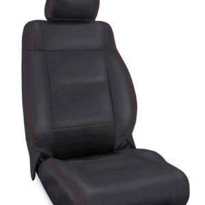 PRP 11-12 Jeep Wrangler JK Front Seat Covers/2 door or 4 door (Pair) - Black with Red Stitching