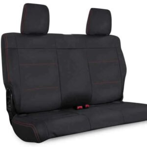 PRP 11-12 Jeep Wrangler JK Rear Seat Cover/2 door - Black with Red Stitching
