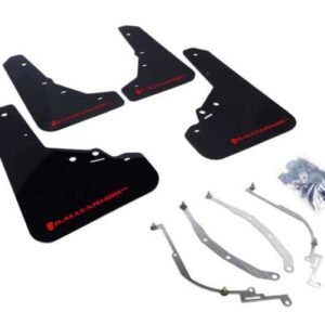 Rally Armor 12+ Fiat 500 (Pop/Sport/Lounge/Abarth) Black Mud Flap w/ Red Logo