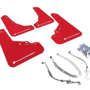 Rally Armor 12+ Fiat 500 (Pop/Sport/Lounge/Abarth) Red Mud Flap w/ White Logo