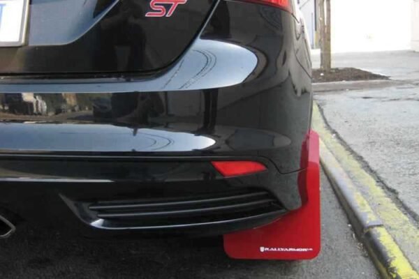 Rally Armor 13-16 Ford Focus ST /16-17 Focus RS UR Black Mud Flap with Nitrous Blue Logo - Image 4