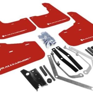 Rally Armor 13+ Ford Fiesta ST Red Mud Flap w/ White Logo