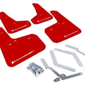 Rally Armor 13+ Ford Focus ST Red Mud Flap w/ White Logo