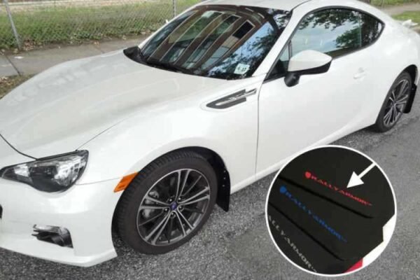 Rally Armor 13+ Subaru BRZ / 13+ Scion FR-S UR Black Mud Flap w/ Red Logo - Image 2