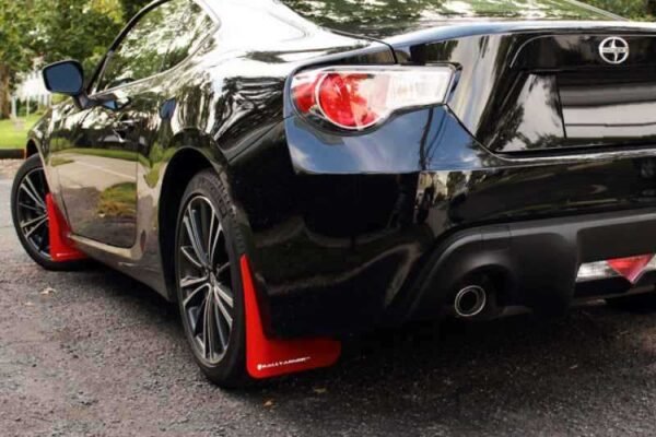 Rally Armor 13+ Subaru BRZ / 13+ Scion FR-S UR Red Mud Flap w/ White Logo - Image 2