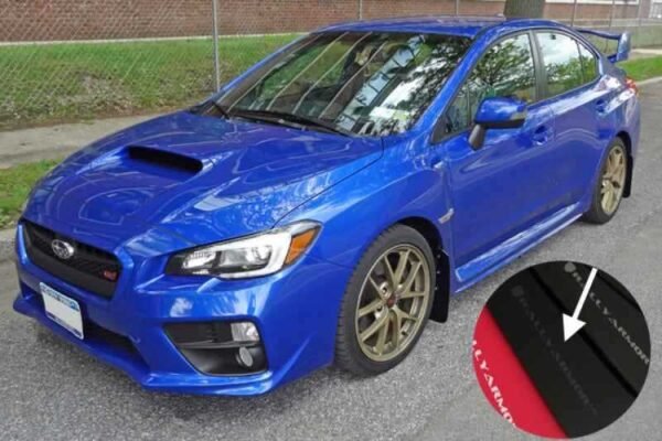 Rally Armor 15+ Subaru WRX & STi Sedan Only UR Black Mud Flap w/ Grey Logo - Image 2