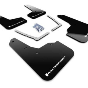 Rally Armor 16-19 Honda Civic Si UR Black Mud Flap w/ White Logo