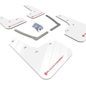 Rally Armor 16-19 Honda Civic Si UR White Mud Flap w/ Red Logo