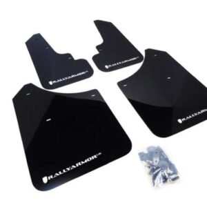 Rally Armor 2003-2008 Subaru Forester UR Black Mud Flap w/ White Logo