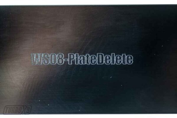 Turbo XS 08-14 Subaru WRX/STi Billet Aluminum License Plate Delete Black Machined WRX Logo - Image 2