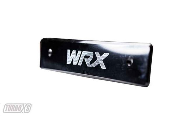 Turbo XS 08-14 Subaru WRX/STi Billet Aluminum License Plate Delete Black Machined WRX Logo - Image 3