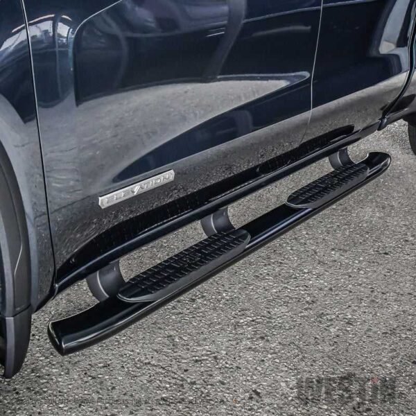 Westin 19-20 Chevrolet Silverado/GMC Sierra 1500 Double Cab PRO TRAXX 5 Oval Nerf Step Bars - Black - Image 3