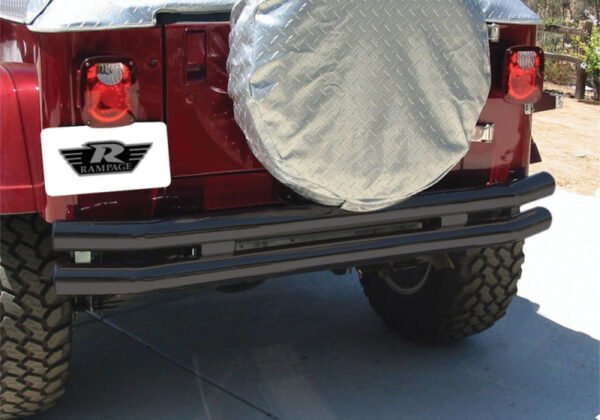 Rampage 1987-1995 Jeep Wrangler(YJ) Double Tube Bumper - Black - Image 2