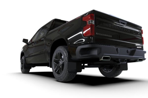 Rally Armor 19-24 Gen 4 Chevy Silverado 1500 Black UR Mud Flap Metallic Black Logo - Image 2