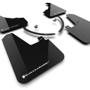 Rally Armor 2024+ Hyundai Santa Fe Black Mud Flap w/ White Logo