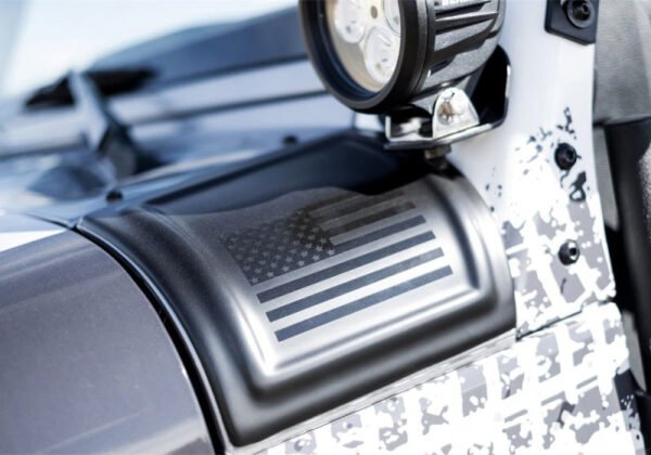 Rampage 2007-2018 Jeep Wrangler(JK) Cowl Cover 2-Door Cowl Cover With American Flag - Black - Image 2
