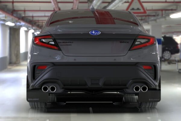 Rally Armor 2022+ Subaru WRX Black UR Mud Flap Altered Font White Logo - Image 2