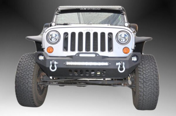 DV8 Offroad 07-18 Wrangler JK FS-17 Mid Length Steel Front Bumper w/ Fog Lights - Image 4