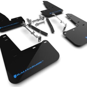 Rally Armor 23-24 Toyota GR Corolla Black Mud Flap w/ Light Blue Logo
