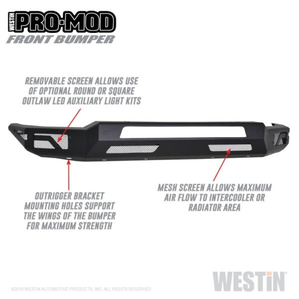 Westin  2019 Dodge Ram 1500 ( Excludes 1500 Classic & Rebel Models )  Pro-Mod Front Bumper - Image 9