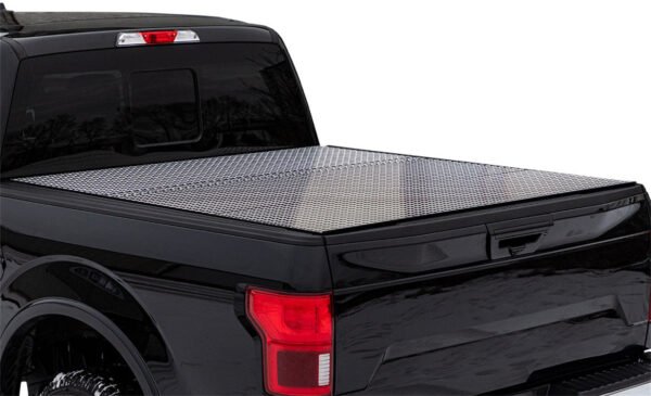 Access 2022+ Rivian R1T 4ft 6in Bed (w/ OEM Tonneau Track) LOMAX Folding Hard Cover - Black Urethane - B3080019